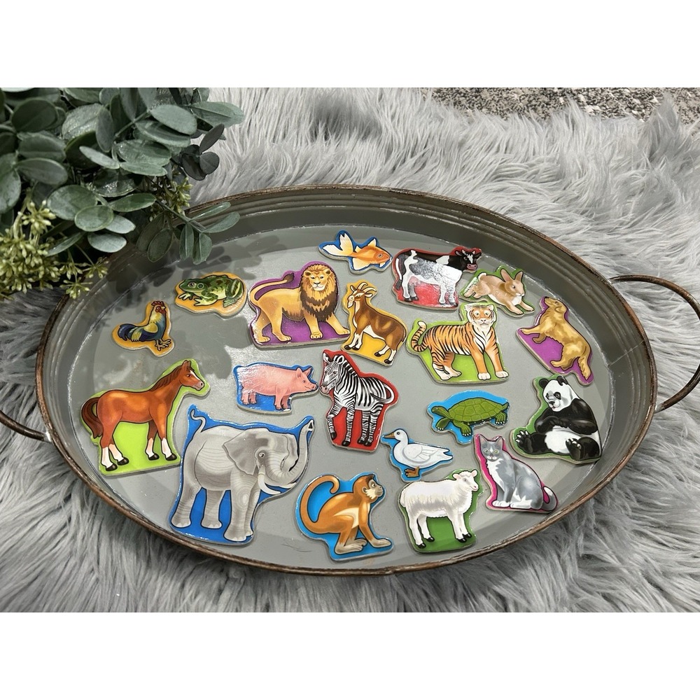 Melissa & Doug Wooden Animal Magnets Educational‎ Learning Classroom Lot of 19